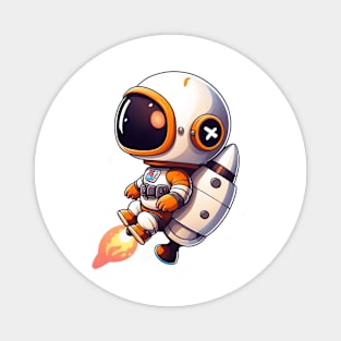 CUTE CHIBI ASTRONAUT ROCKET SUIT IN OUTERSPACE Magnet